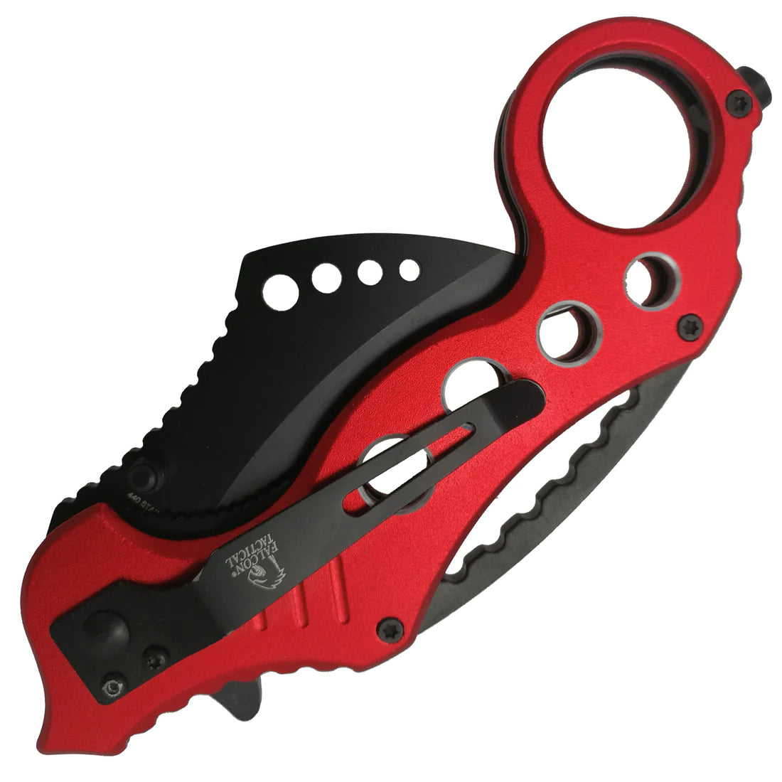 Falcon 7 1/2" Overall Red Handle Folding Knife - KS3293RD