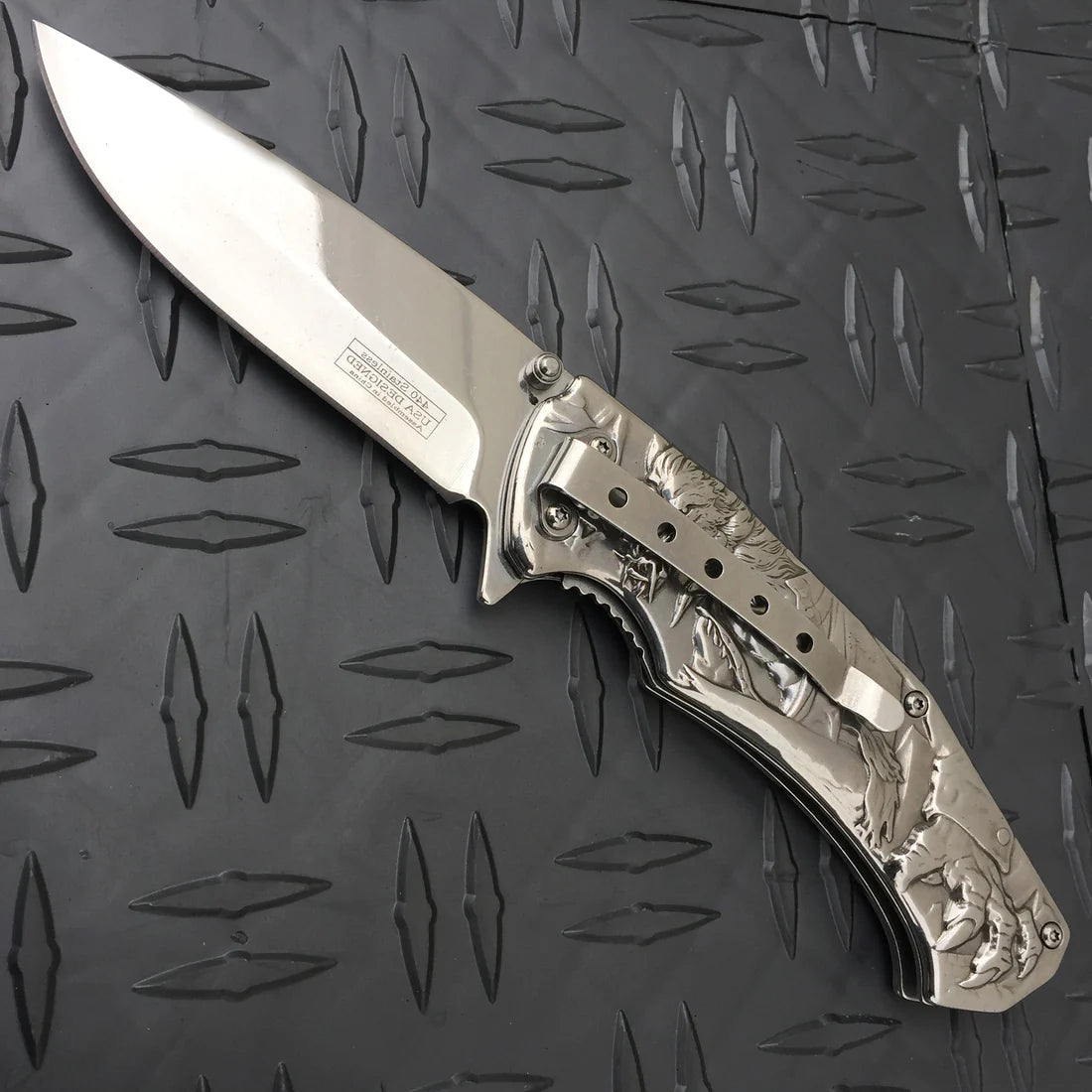 Falcon 3 1/2" Chrome Blade Spring Assisted Knife - KS33237CH