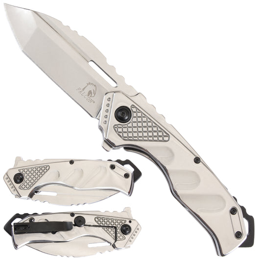 Falcon Spring 4.75" Assisted Knife Chrome Frame Lock Knife -KS3331CH