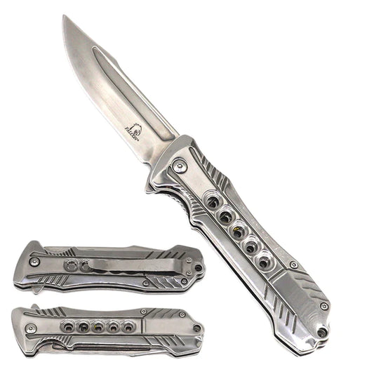 Falcon 7.75" Overall Semi-Automatic Chrome Spring Assisted Knife - KS3629CH