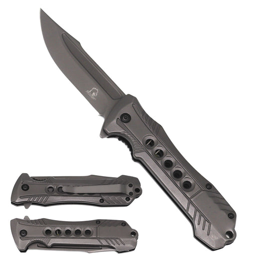 Falcon 7.75" Overall Semi-Automatic Gray Spring Assisted Knife - KS3629GY