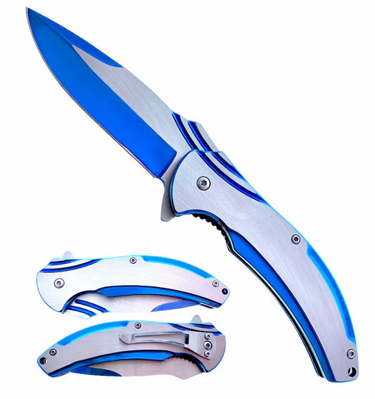 3" Blue Titanium Blade 4.75" Blue Titanium Handle - KS3692BL