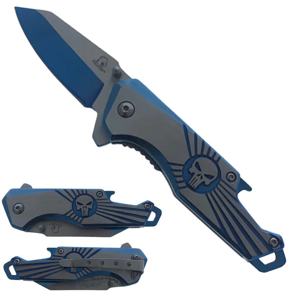 Falcon 7.5" Blue Spring Assisted Pocket Knife - KS3763BL