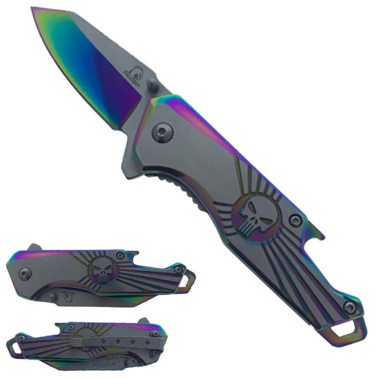 Falcon 7.5" Rainbow Spring Assisted Pocket Knife - KS3763RB