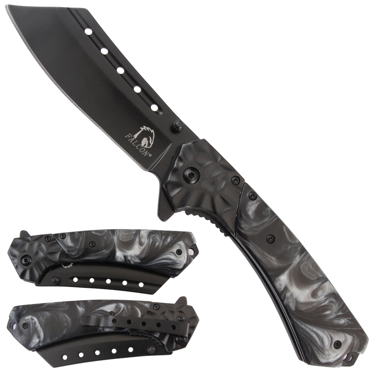 Falcon Spring assisted knife with black stainless steel bolster -KS3803BKBA