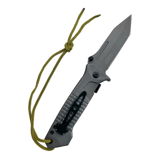 Falcon 8.75" Spring Assisted Pocket Knife Green Handle with Texture for Grip - KS3820GY