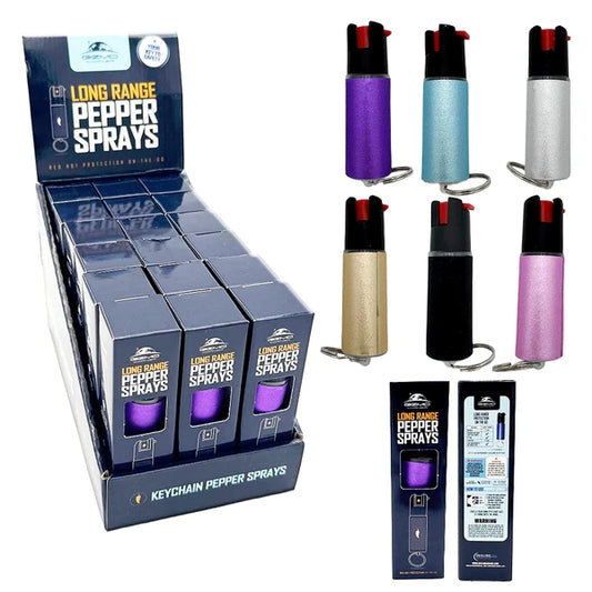 Gizmo Key Chain Carrying Long Range Pepper Spray 18 pc set Display - PS-GZDISP18-KCS