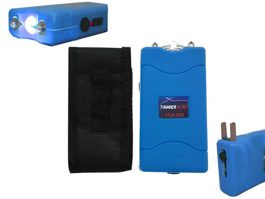 4" 18M Volt BLUE stun gun with LED Flashlight - OTH/M18MBL