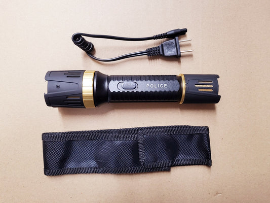 7 1/4" Black/Gold Flash Light Style Stun Gun- OTH6800