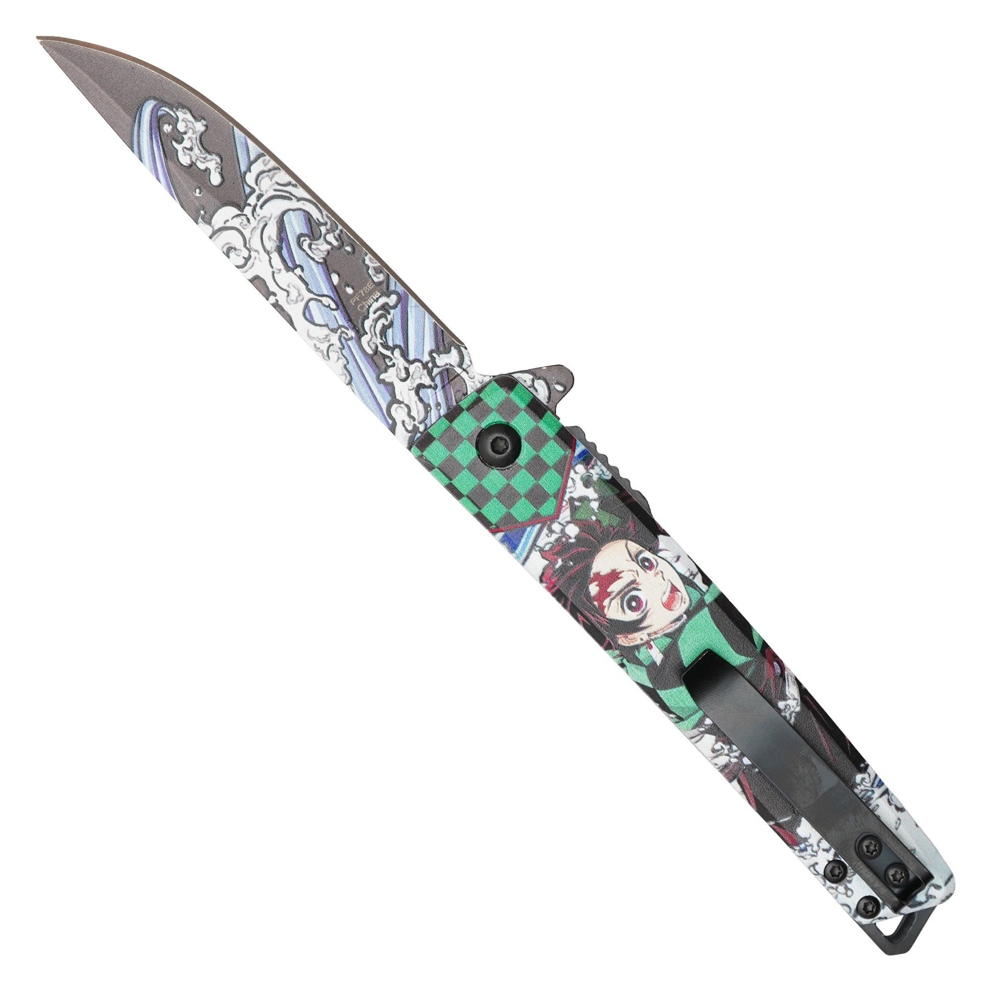 8"  Spring Assisted Fantasy Demon Pocket Knife - PF78E