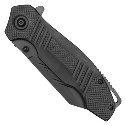 Wartech 8.25" Tactical Black Spring Assisted Pocket Knife - PWT131BK