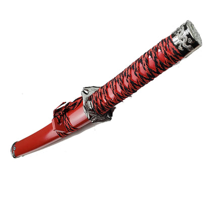 3 pcs Samurai Sword Set with Red plastic scabbard - SA025RD-DG