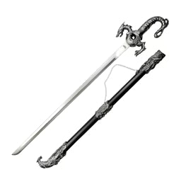 36.75" Silver Dragon Sword w/ Black Scabbard- SC2629