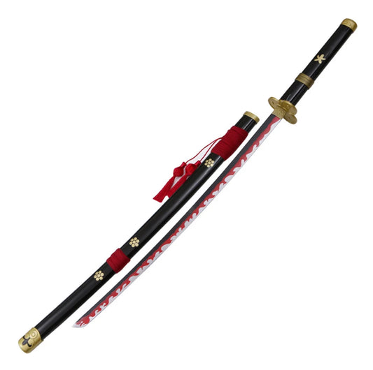 Metal 40" Fantasy Anime Samurai Sword - Black, Red, and Gold- SF3612