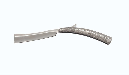10 1/2″ Stainless Steel Razor 7 1/2″ Blade & Engraved Handle - T200173
