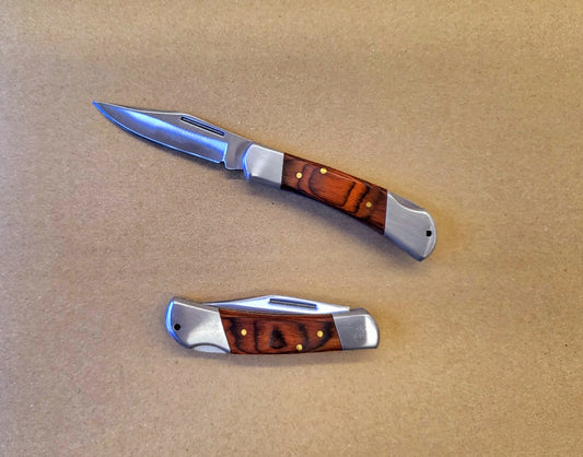 6" Folding Knife Brass Wood Handle - T200302