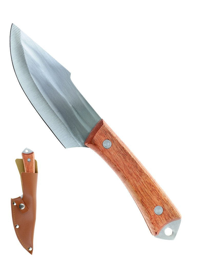 8.25″ Fixed Blade Hunting Knife with Sheath – BR Wood Handle - T22031