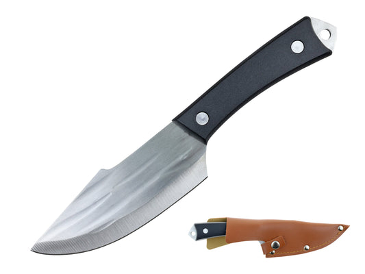 8.25″ Fixed Blade Hunting Knife with Sheath – Black Wood Handle - T22031BK