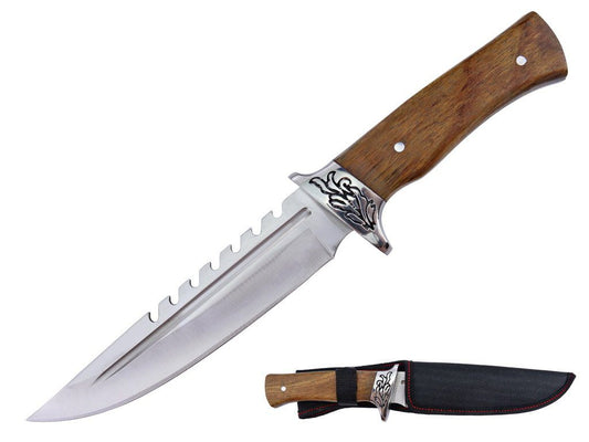 11.8″ Full Tang Hunting w/ 6.3″ Blade & Wood Handle - T22041