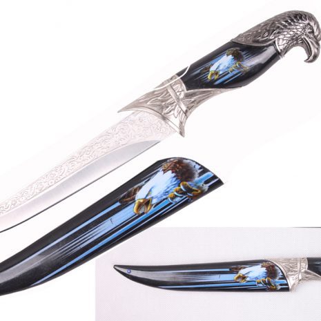 13 3/4″ Eagle Dagger with Black and Blue scabbard - T224850