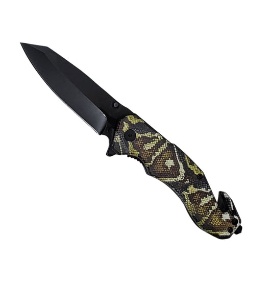 8" UV Phantom Skin Printed ABS Spring Assisted Folding Knife -T27019-12