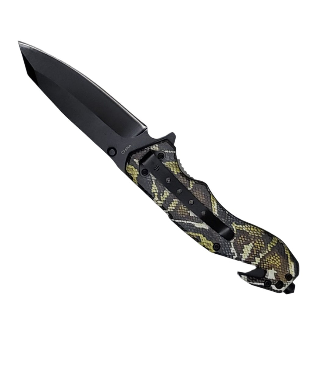 8" UV Phantom Skin Printed ABS Spring Assisted Folding Knife -T27019-12