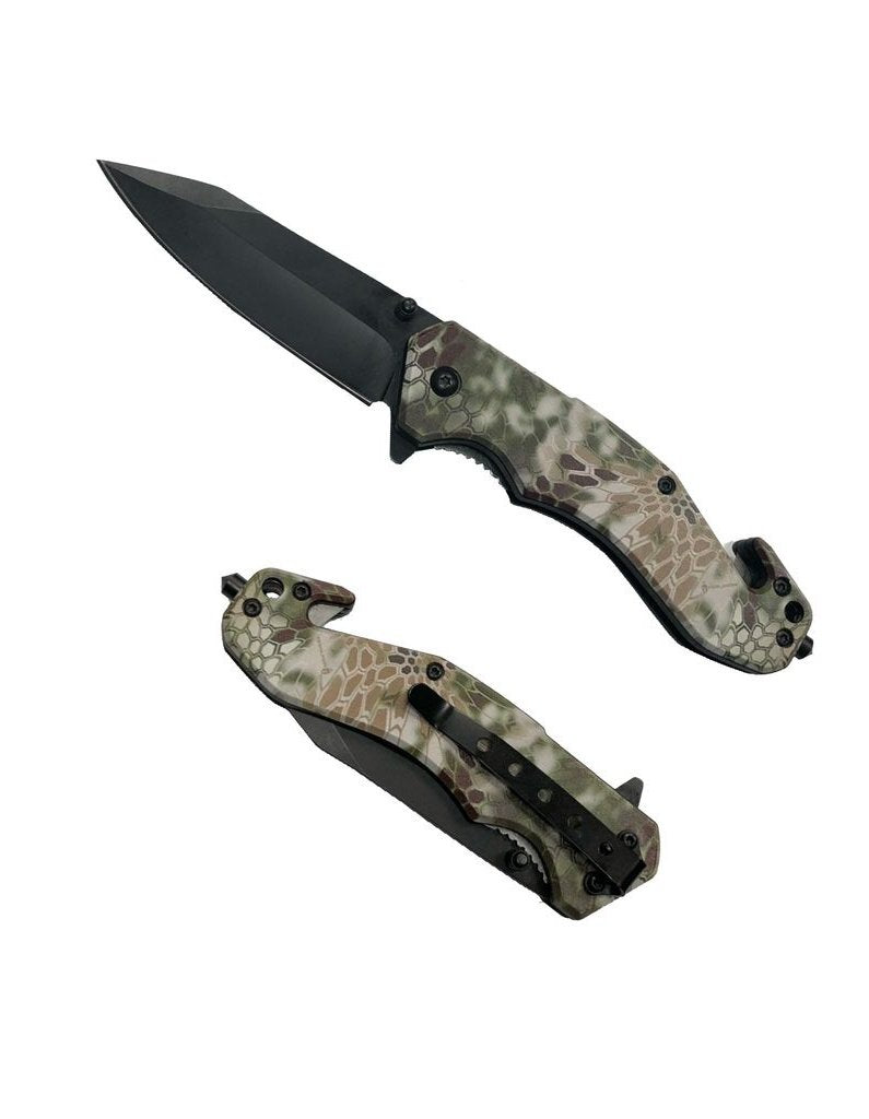 8″ UV Printed ABS Spring Assisted Folding Knife -T27019-6