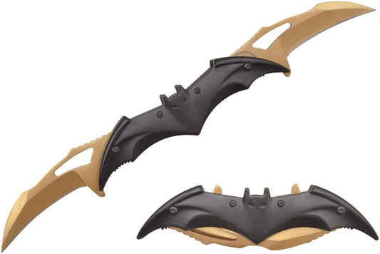 5.5" Dual Black/ Gold Blade Spring Assist Knife - T27306BK/GD