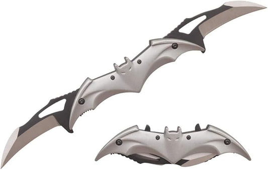 5.5" Dual Silver/ Black Blade Spring Assist Knife - T27306SL/BK