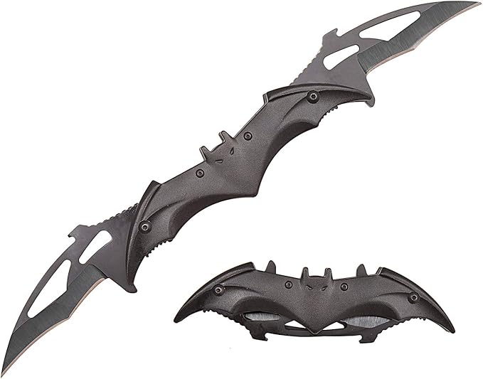 5.5" Dual Black/ Black Blade Spring Assist Knife - T27307BK/BK