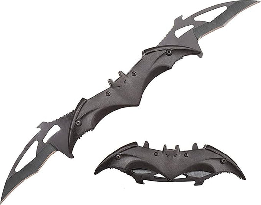 5.5" Dual Black/ Black Blade Spring Assist Knife - T27307BK/BK