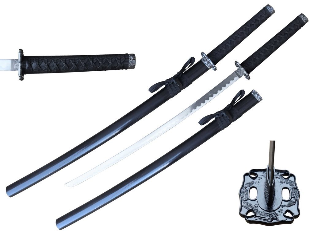 39″ Black Katana Samurai Sword w/ Plastic Scabbard - T60082BK-1