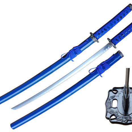 39″ Blue Katana Samurai Sword w/ Plastic Scabbard - T60082BL-1