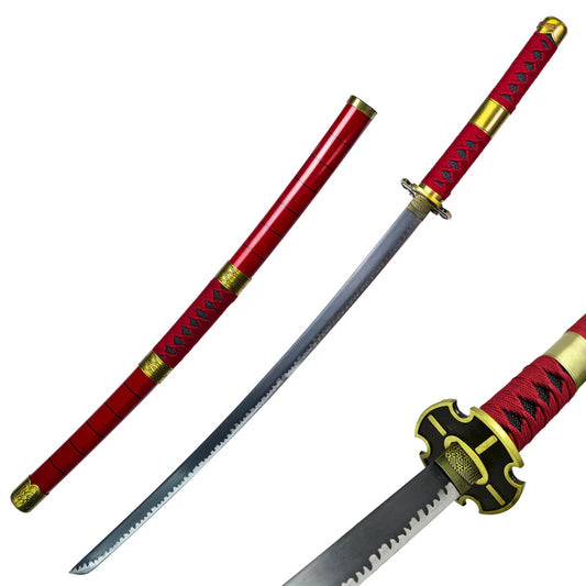 Metal 41" Fantasy samurai sword with Red/ Burgundy Scabbard - T633513-1