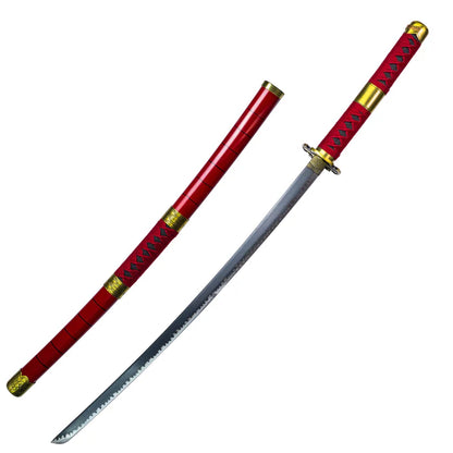 Metal 41" Fantasy samurai sword with Red/ Burgundy Scabbard - T633513-1