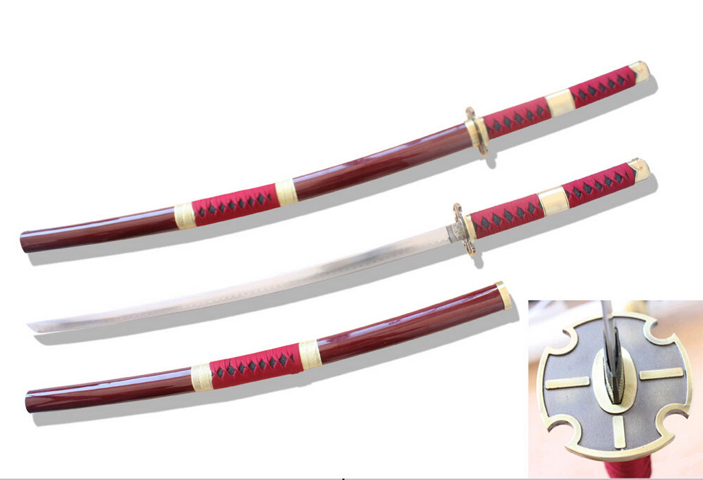 Metal 41" Fantasy samurai sword, Amine Red/ Burgundy Scabbard - T633601