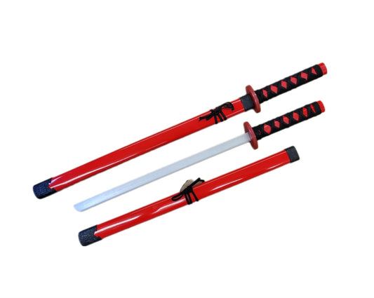 28" Red Wooden Samurai Sword with plastic scabbard - T70503RD