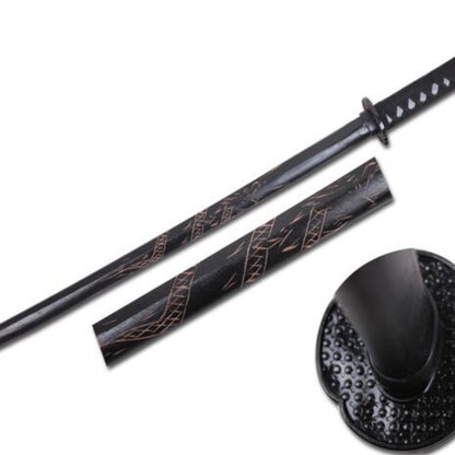 40" Black Wooden Samurai Sword (dragon) - W016BK-DG (T70016BK-DG)