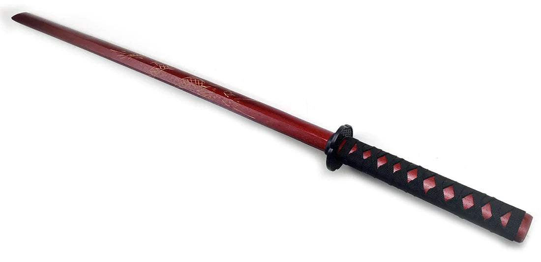 40" Red Wooden Samurai Sword (dragon) - W016RD-DG (T70016RD-DG)