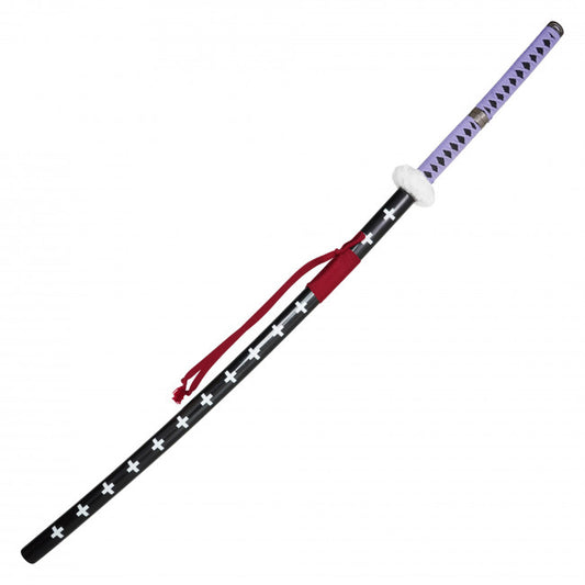 Metal 52-1/2" White feather tsuba samurai sword (Extra Long Vers.)- FS138L