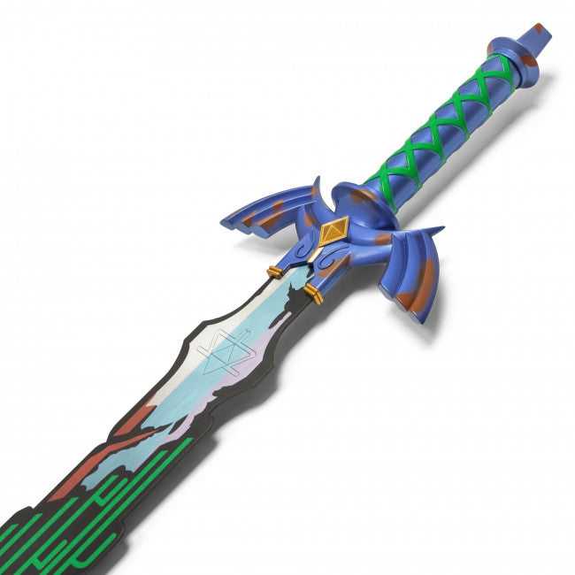 Metal 36" Fantasy Green-Blue Long Sword w/ Plaque- FS186