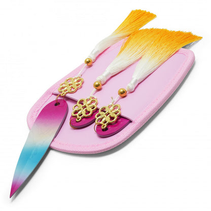 Metal 6" Fantasy Pink Demon Hunter 3-piece Set Throwers - FS365
