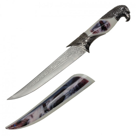 13 1/8" Eagle Dagger with Eagle Printed Scabbard - H-4850-E2