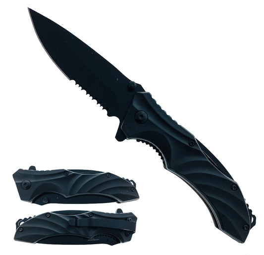 Falcon 8" Overall Spring Assisted Knife All Black - KS0647BK