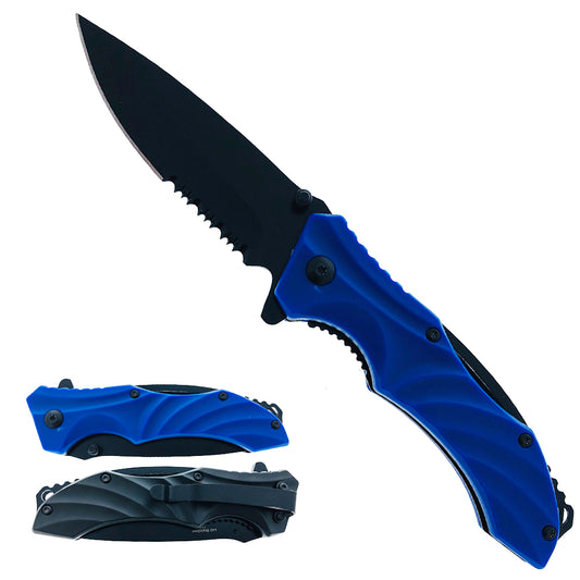 Falcon 8" Overall Spring Assisted Knife Blue - KS0647BL