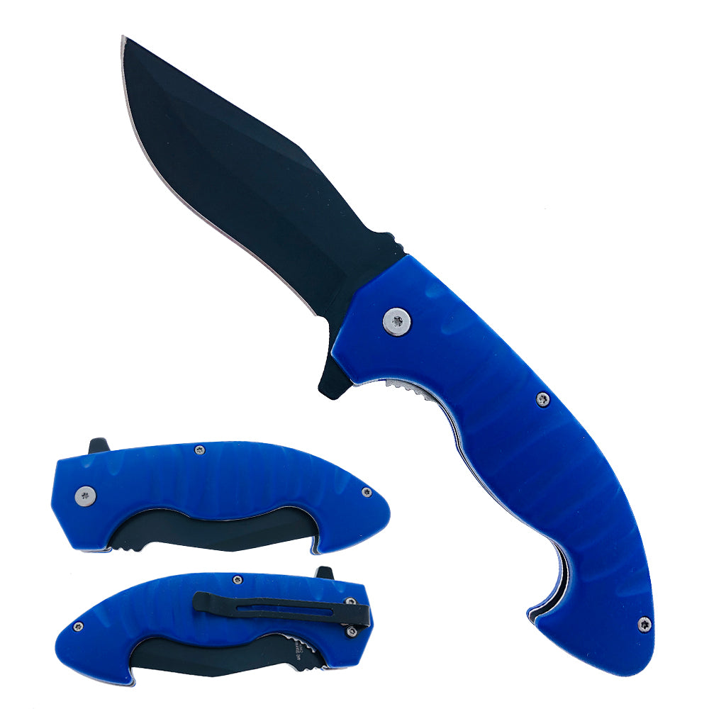 8" Spring Assisted Blue Knife - KS2610BL