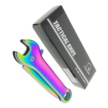 Falcon 7.75" Rainbow Spring Assisted Knife with 12 mm Wrench Function - KS3096RB