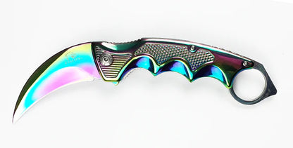 Falcon 9" Rainbow Blade Spring Assisted Knife - KS3329RB