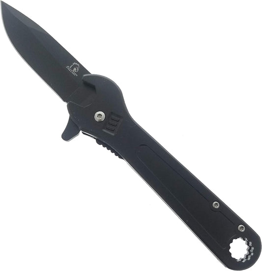 Falcon 7.5" Black Spring Assisted Knife with 12 mm/9 mm Gauge Gauge Wrench Function - KS34248BK