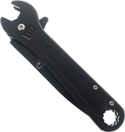 Falcon 7.5" Black Spring Assisted Knife with 12 mm/9 mm Gauge Gauge Wrench Function - KS34248BK